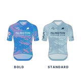 Islington CC jersey in Bold and Standard colourways, labelled